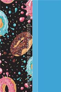 Donut Composition Notebook: Yummy Frosted Donuts Flying Through Space 6 X 9 College Ruled Paper Notebook, Appreciation Gift, Quote Journal or Diary - Unique Inspirational Gift for Friend