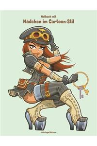 Malbuch mit Mädchen im Cartoon-Stil 2