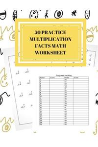 50 Practice Multiplication Facts Math Worksheet