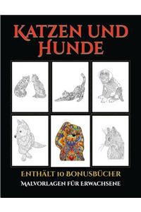 Malvorlagen für Erwachsene (Katzen und Hunde)