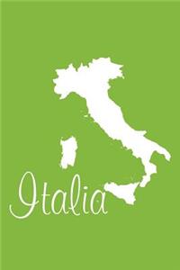 Italia - Lime Green Lined Notebook with Margins (Italy)