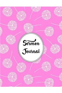 Sermon Journal Notebook Dandelions Pattern 4