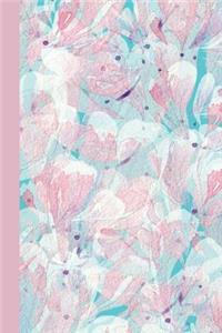 Journal: Watercolor Floral Abstract (Pink and Blue) 6x9 - Graph Journal - Journal with Graph Paper Pages, Square Grid Pattern