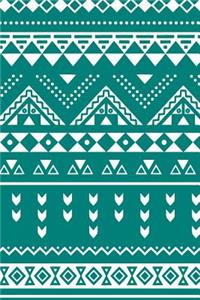 Aztec Design Notebook: Blue Green: Notebook 6 X 9: Notebook 250 Pages