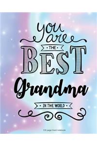 You Are The BestGrandma in the World 100 Lined Page