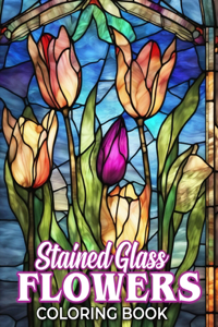Stained Glass Flower Coloring Book