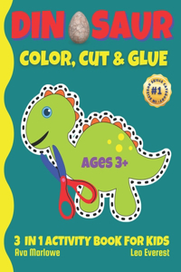 Dinosaur Color, Cut & Glue