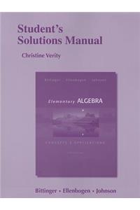 Student's Solutions Manual: Elementary Algebra: Concepts & Applications