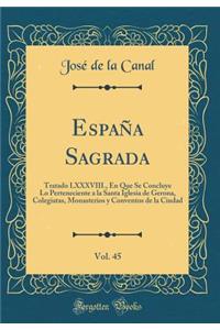 EspaÃ±a Sagrada, Vol. 45: Tratado LXXXVIII., En Que Se Concluye Lo Perteneciente a la Santa Iglesia de Gerona, Colegiatas, Monasterios Y Conventos de la Ciudad (Classic Reprint)