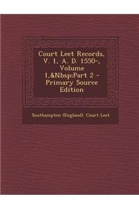 Court Leet Records, V. 1, A. D. 1550-, Volume 1, Part 2