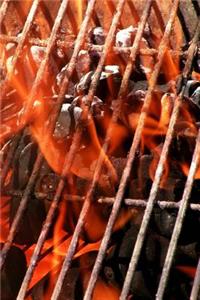 Barbecue Grill with Fire Hot Coals Journal: 150 Page Lined Notebook/Diary