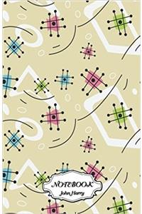 Notebook Journal Dot-grid, Graph, Lined, Blank, No Lined - Retro Pattern: Small Pocket Notebook / Journal / Diary: 6