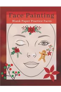 Cute Christmas Holiday Fun Face Painting Blank Paper Sheets Book for Girls