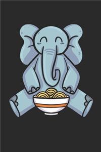 Kawaii Elephant Eating Ramen Noodles