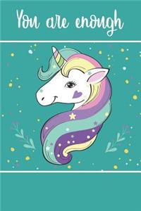 You Are Enough: Unicorn Bullet Journal - 120-Page