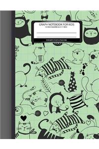 Graph books for kids 1/2 inch squares 8.5 x 11 For math study&teaching