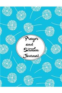 Prayer and Sermon Journal Notebook DOUBLE PAGES Dandelions Pattern 2