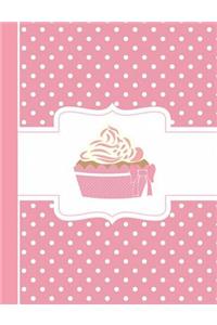 Pink Polka Dot Cupcake Composition Book