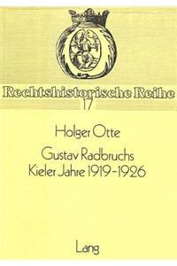 Gustav Radbruchs Kieler Jahre 1919-1926