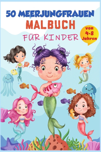 Meerjungfrau-Malbuch für Kinder von 4-8 Jahren
