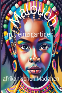 Malbuch mit einzigartigen afrikanischen Mädchen