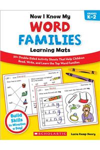 Now I Know My Word Families Learning Mats