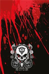 Gothic Notizbuch Totenschädel mit Kringel und Blutfleck Middle