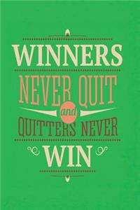 2019 - 2020 Mid Year 18 Month Student Planner Winners Never Quit and Quitters Never Win - Mind Maps, Student Finance Planner, Goal Setting & Inspirational Quotes