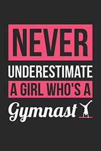 Gymnastics Notebook - Never Underestimate A Girl Who's A Gymnast - Gymnastics Training Journal - Gift for Gymnast