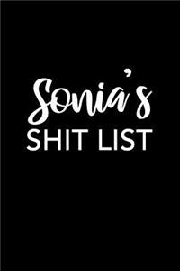 Sonia's Shit List