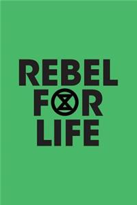 Extinction Rebellion Logo Journal With Green Rebel For Life XR Badge