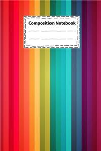 Composition notebook Vintage Classics Rainbow colorful stripes abstract for for Writing & Notes