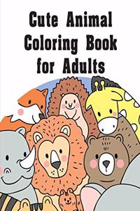 Cute Animal Coloring Book for Adults