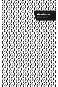 Gratitude Lifestyle Journal, Creative Write-in Notebook, Dotted Lines, Wide Ruled, Size (A5) 6 x 9, (White-Black)