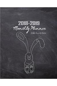 2018-2019 Monthly Planner Rabbit Drawing Design