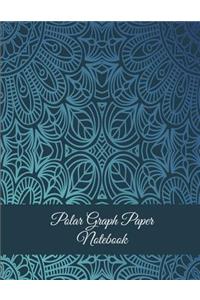 Polar Graph Paper Notebook: Classic Mandala Blue Color, 5 Degree Polar Coordinates 120 Pages Large Print 8.5" x 11" Polar Graph Paper Notebook