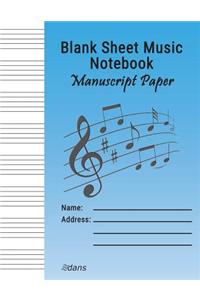 Blank Sheet Music Notebook Manuscript Paper