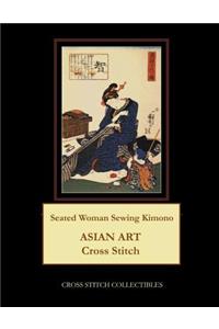 Seated Woman Sewing Kimono