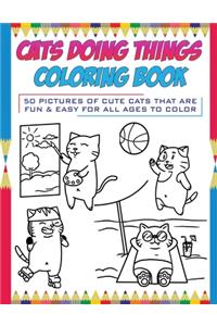 Cats Doing Things Coloring Book