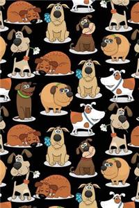 Bullet Journal Notebook for Dog Lovers Funny Dogs Pattern 1