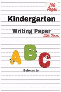 Kindergarten Writing Paper With Lines