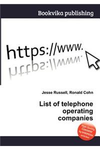 List of Telephone Operating Companies