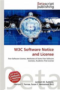 W3c Software Notice and License