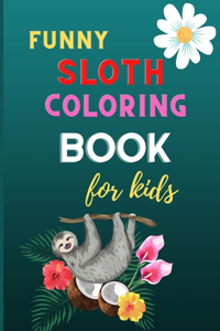 Funny sloth coloring book for kids