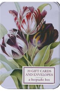 Tin Box of 20 Gift Cards and Envelopes: Redoute Tulip