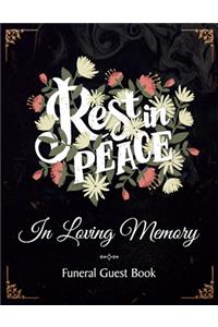 Rest In Peace In Loving Memory Funeral Guest Book
