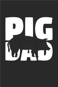 Pig Diary - Father's Day Gift for Animal Lover - Pig Notebook 'Pig Dad' - Mens Writing Journal
