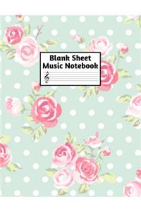 Blank Sheet Music Notebook: Easy Blank Staff Manuscript Book Large 8.5 X 11 Inches Musician Paper Wide 12 Staves Per Page for Piano, Flute, Violin, Guitar, Trumpet, Drums, Cell