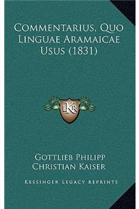 Commentarius, Quo Linguae Aramaicae Usus (1831)