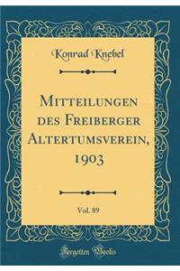 Mitteilungen Des Freiberger Altertumsverein, 1903, Vol. 89 (Classic Reprint)